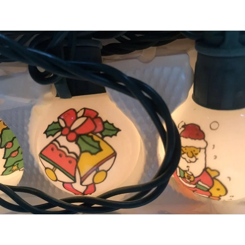 Merry Xmas Christmas‎ Tree Round White lights Indoor Outdoor Snowman Santa Bells